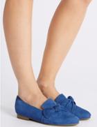 Marks & Spencer Wide Fit Suede Knot Pumps Blue