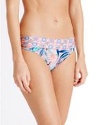 Marks & Spencer Floral Print Roll Top Hipster Bikini Bottoms Coral Mix