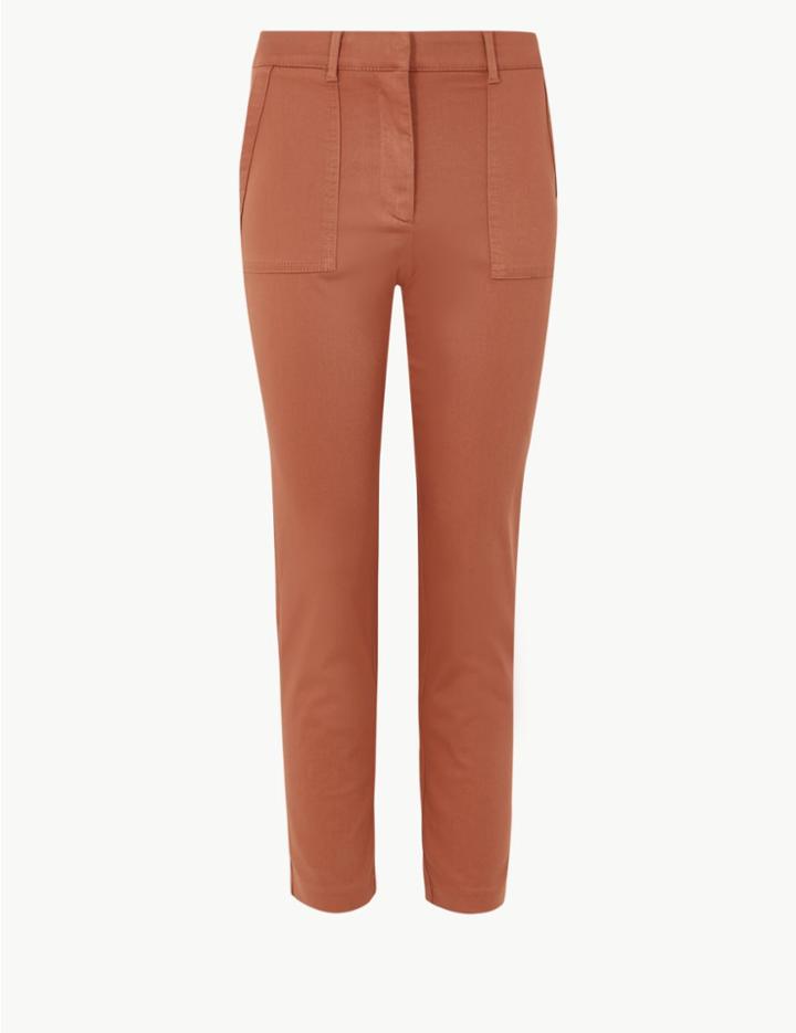 Marks & Spencer Slim Leg Trousers Faded Orange