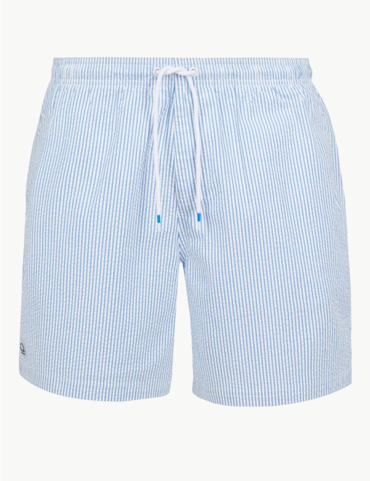 Marks & Spencer Cotton Rich Quick Dry Swim Shorts Blue