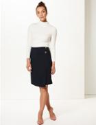 Marks & Spencer Button Detail Wrap Mini Skirt Navy