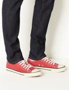 Marks & Spencer Canvas Lace-up Pump Shoes Brick
