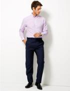 Marks & Spencer Cotton Blend Tailored Fit Shirt Lilac