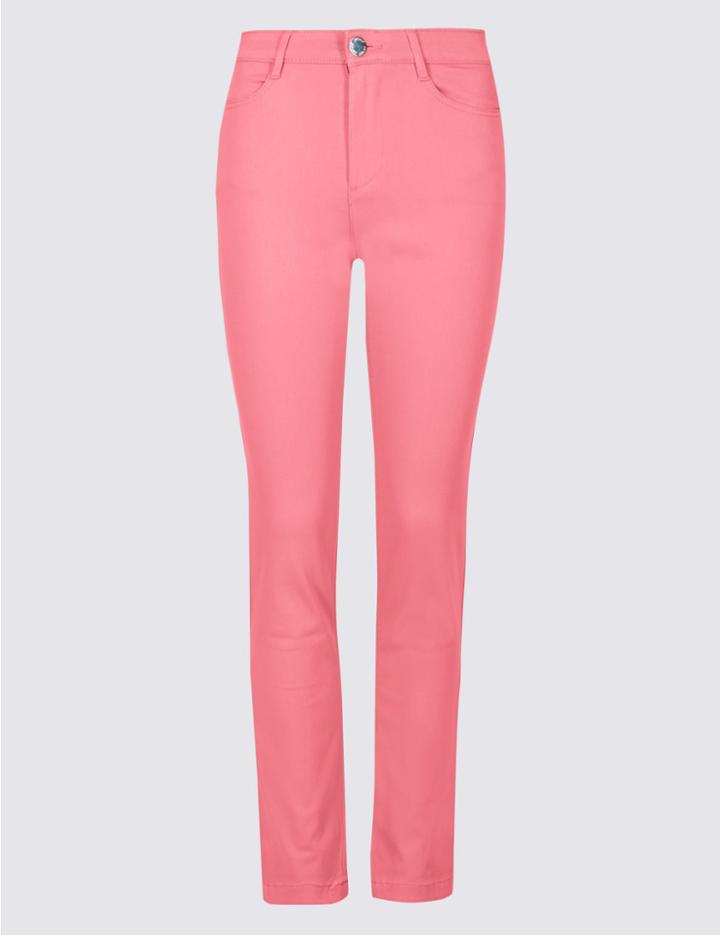 Marks & Spencer Roma Rise Slim Leg Jeans Pink Mix