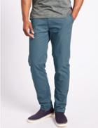 Marks & Spencer Straight Fit Pure Cotton Chinos Air Force Blue