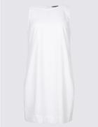 Marks & Spencer Curve Linen Blend Round Neck Tunic Dress Ivory