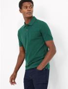 Marks & Spencer Slim Fit Pure Cotton Polo Shirt Dark Green Mix