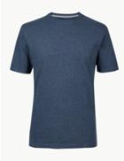 Marks & Spencer Regular Fit Pure Cotton Crew Neck T-shirt Denim Mix