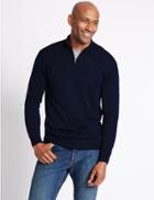 Marks & Spencer Merino Wool Blend Jumper Navy