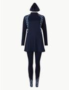 Marks & Spencer Printed 3 Piece Swimsuit Navy Mix
