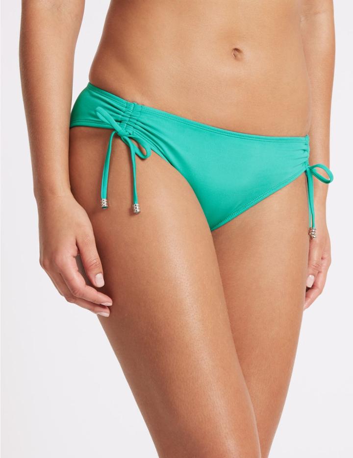 Marks & Spencer Adjustable Hipster Bikini Bottoms Aqua
