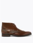 Marks & Spencer Leather Lace Up Chukka Boots Tan