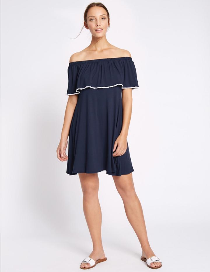 Marks & Spencer Bardot Shift Dress Navy