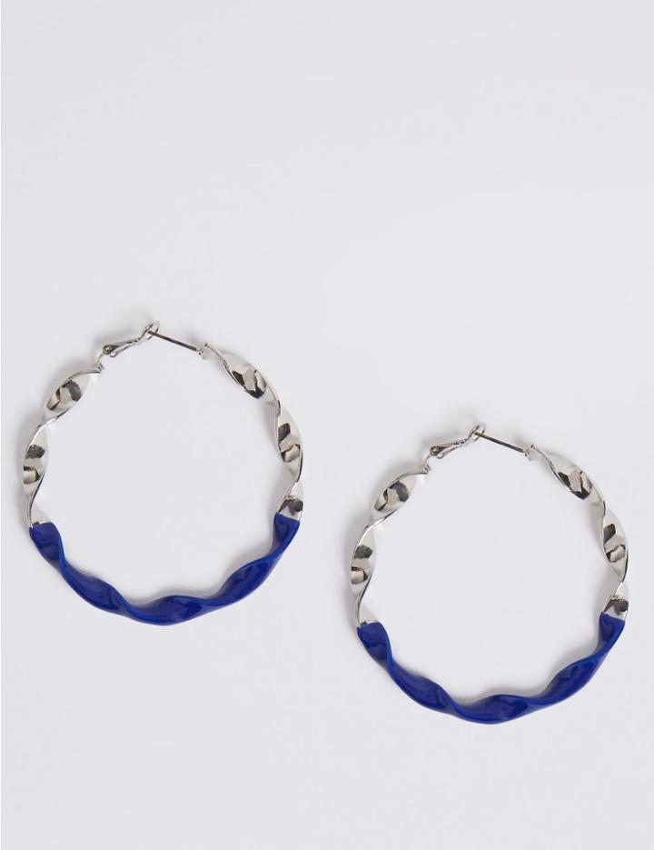 Marks & Spencer Whirl Round Hoop Earrings Blue Mix