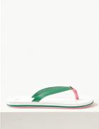 Marks & Spencer Open Toe Stripe Base Flip-flops Sandals Green Mix