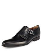Marks & Spencer Leather Double Strap Monk Shoes Black