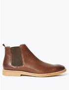 Marks & Spencer Leather Crepe Sole Chelsea Boots Tan