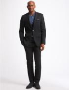 Marks & Spencer Wool Blend Textured Slim Fit Jacket Navy
