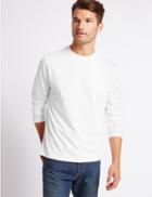 Marks & Spencer Pure Cotton Crew Neck T-shirt White
