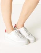 Marks & Spencer Extra Wide Fit Back Detail Lace-up Trainers White