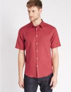 Marks & Spencer Cotton Blend Shirt With Pocket Coral