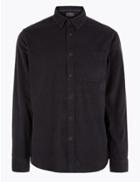 Marks & Spencer Pure Cotton Corduroy Shirt Charcoal