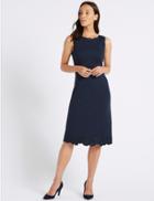 Marks & Spencer Embroidered Shift Dress Navy