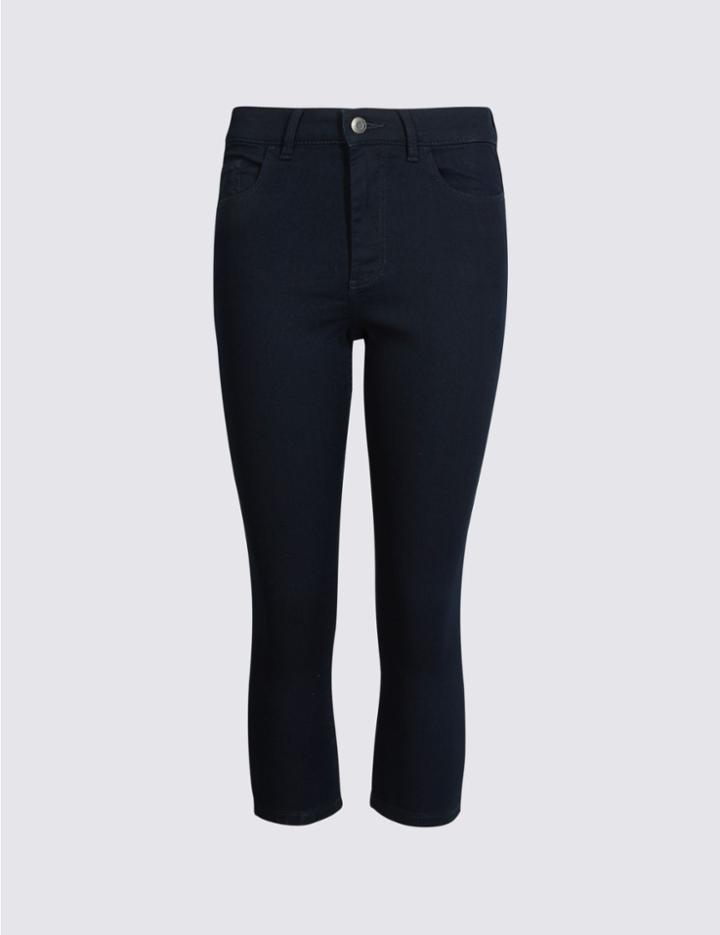 Marks & Spencer Mid Rise Super Skinny Leg Cropped Jeans Indigo