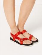 Marks & Spencer Flatform Velcro Two Band Sandals Orange Mix