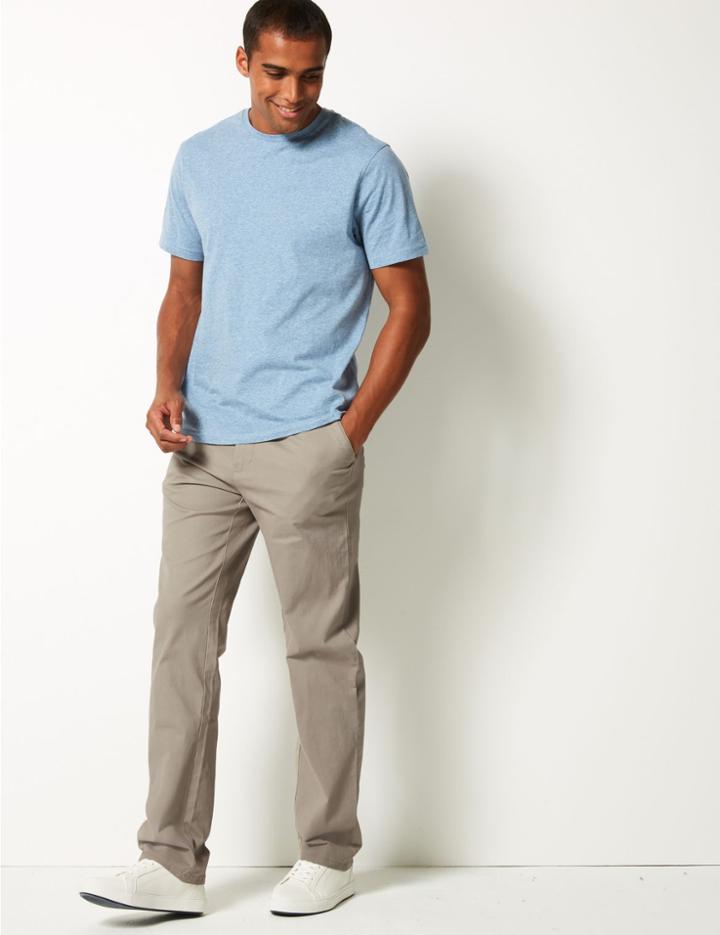 Marks & Spencer Cotton Rich Chinos With Stretch Natural
