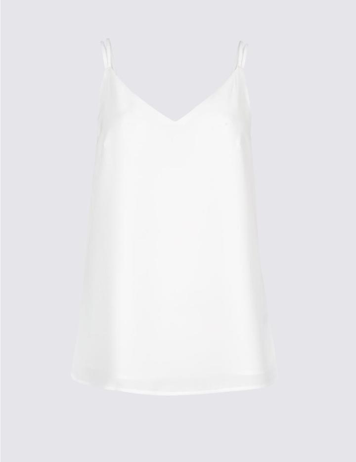 Marks & Spencer Double Strap V-neck Vest Top Rose Pink