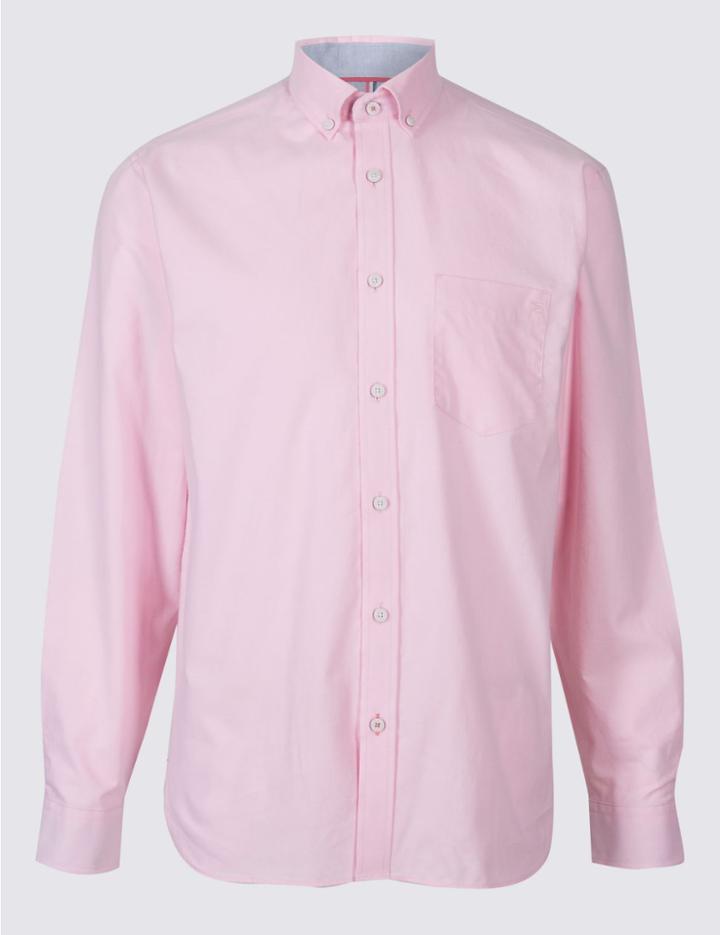 Marks & Spencer Pure Cotton Shirt With Pocket Pink