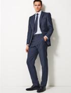 Marks & Spencer Navy Regular Fit Wool Trousers