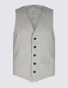 Marks & Spencer Cream Textured Modern Slim Fit Waistcoat Neutral