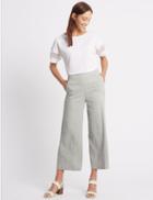 Marks & Spencer Linen Rich Cropped Wide Leg Trousers Grey