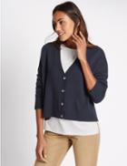 Marks & Spencer V-neck Boxy Cardigan Navy