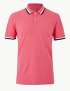 Marks & Spencer Pure Cotton Polo Shirt Pink Mix