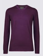 Marks & Spencer Pure Merino Wool Jumper Bright Purple