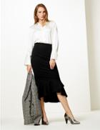 Marks & Spencer Ponte Fishtail Midi Skirt Black
