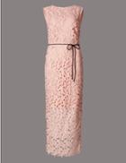 Marks & Spencer Lace Maxi Dress With Belt Blush