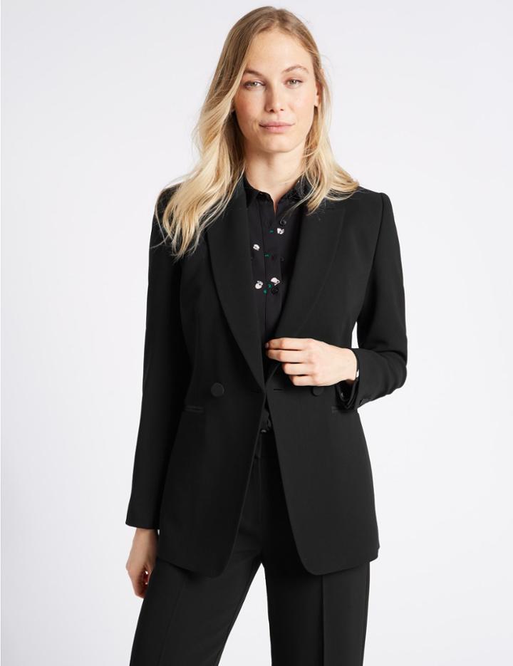 Marks & Spencer Double Breasted Blazer Black