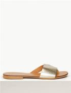 Marks & Spencer Leather Mule Sandals Gold Mix