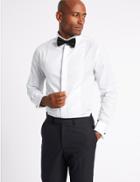 Marks & Spencer Cotton Blend Easy To Iron Slim Fit Shirt White