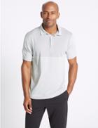 Marks & Spencer Active Quick Dry Polo Shirtwith Stretch White Mix