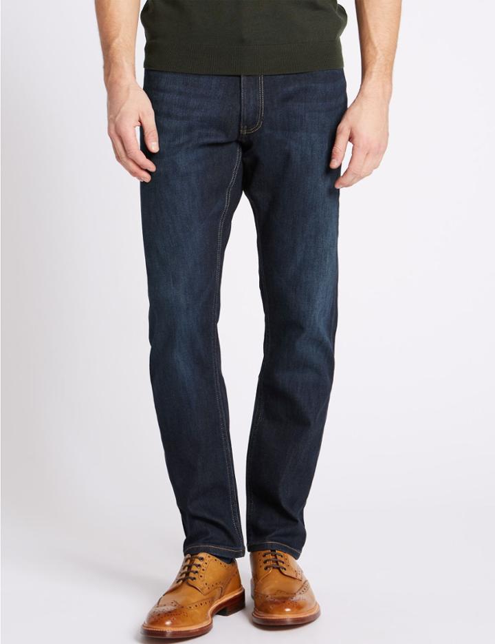 Marks & Spencer Luxury Performance Slim Fit Jeans Dark Indigo