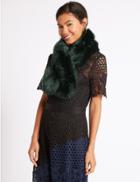 Marks & Spencer Faux Fur Slot Through Scarf Green