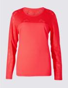 Marks & Spencer Mesh Long Sleeve Top Poppy