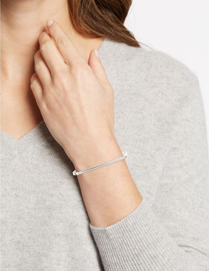 Marks & Spencer Sterling Silver Pave Bangle Bracelet Silver