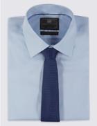 Marks & Spencer Pure Silk Contemporary Textured Tie Navy