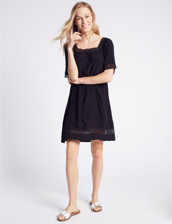 Marks & Spencer Short Sleeve Swing Dress Navy